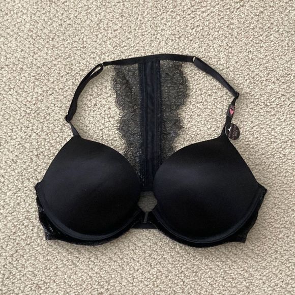 NEW Victoria’s Secret Bombshell Push-Up Bra Size 32C Embellished Back Velvet NWT - Picture 1 of 7